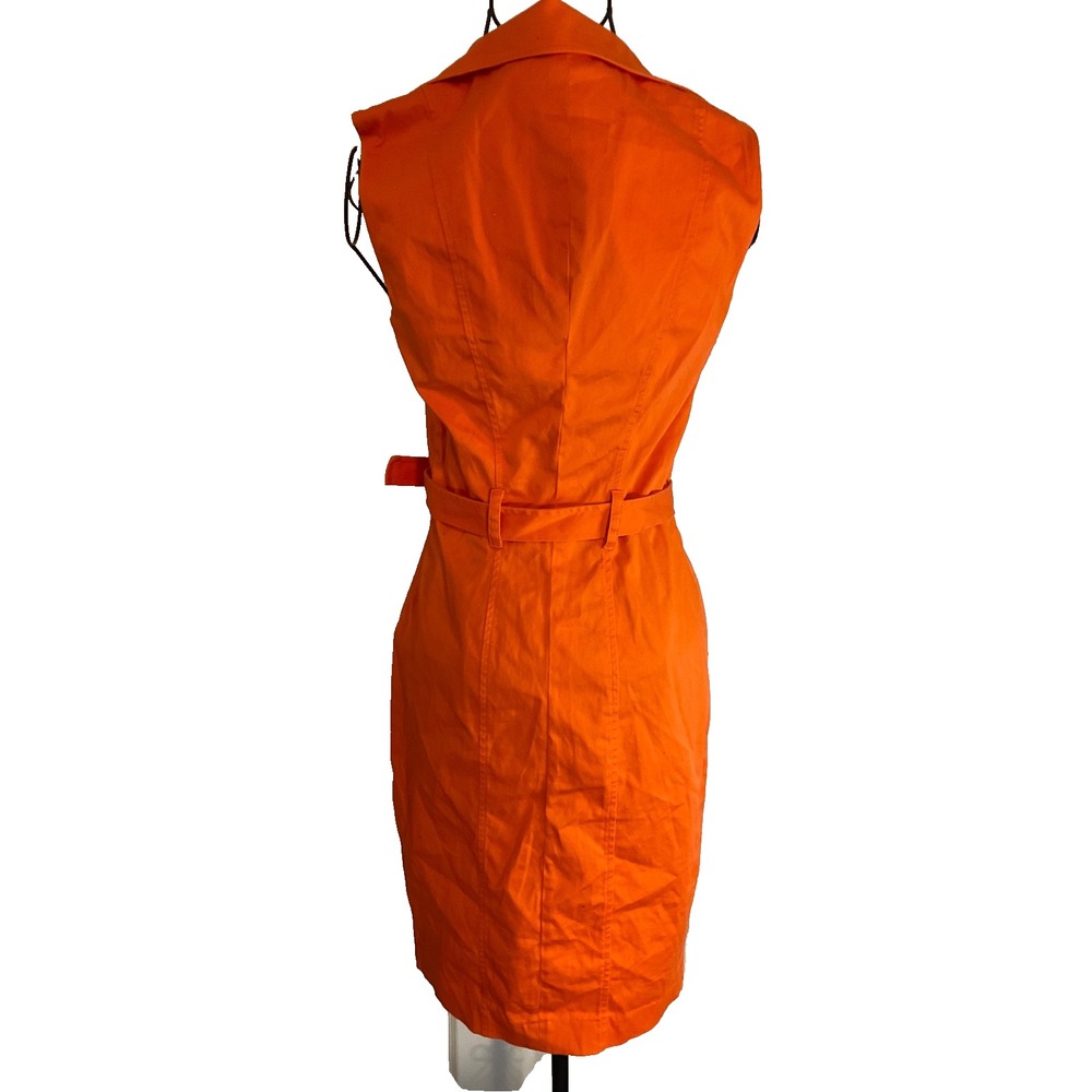 Calvin Klein Belted Ruffle Collar Dress Women's Size XS/S Retro Style - Picture 5 of 8